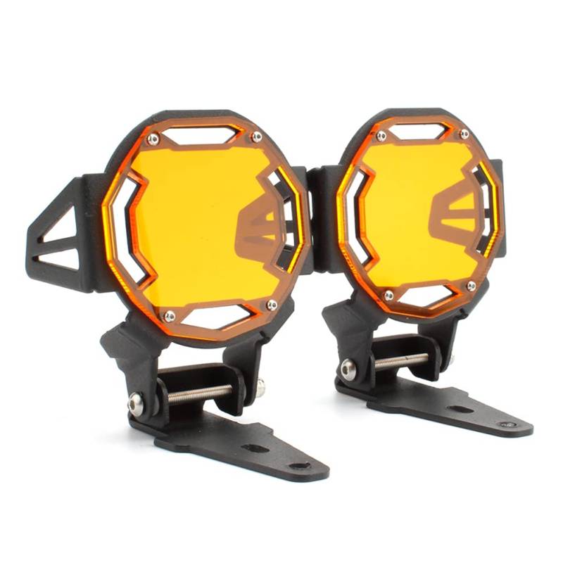 GZYF Umklappbarer Nebelscheinwerfer Kühlergrill Schutz Lampenschutz Orange Aluminium Für R1200GS R1250GS F750GS G310GS S1000XR Motorrad von GZYF