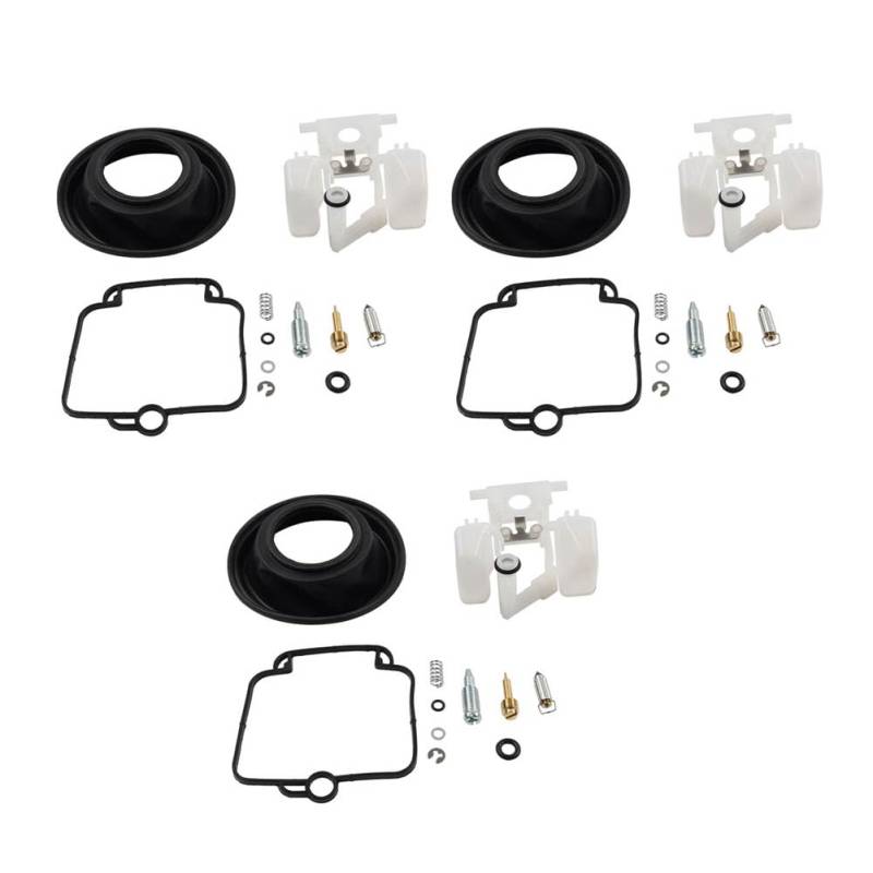 GZYF Vergaser Rebulid Kits Carb Reparatur Und Membran Messing Schwarz & Silber Motorrad Für Adventurer Daytona Für Speed ​​Triple Sprint Thunderbird Trophy von GZYF