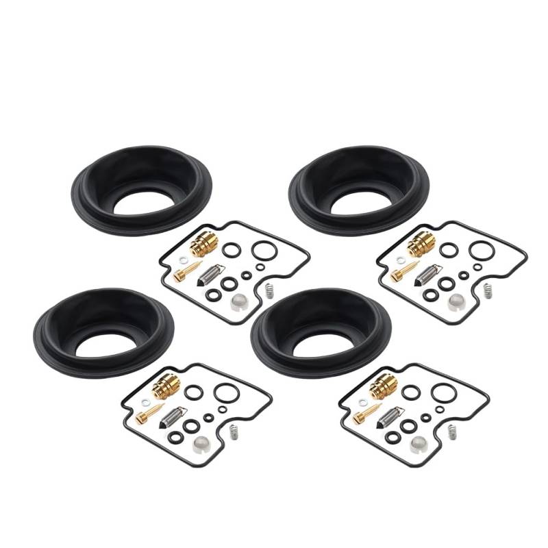 GZYF Vergaserzubehör Ersatzteile für den Umbau Vergaserreparatursatz 4er Set Für FZS1000 Für FZ-1 2001-2005 Messing, Gummi C von GZYF