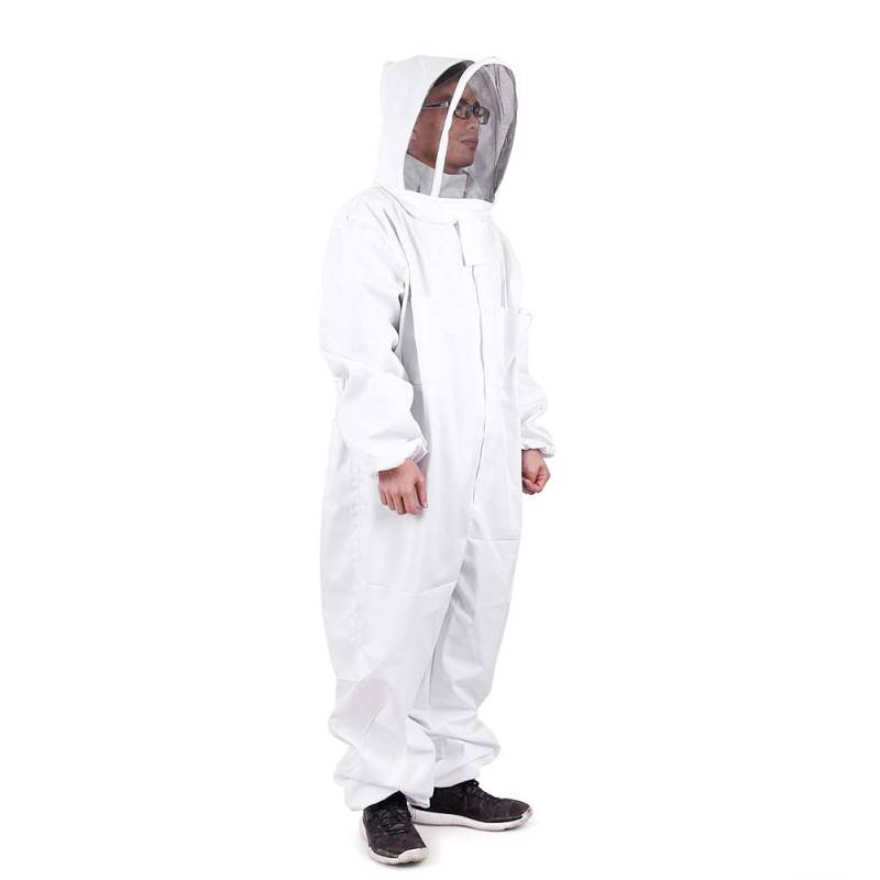 GZYF XXL Profi Imker Ganzkörperanzug Mit Stützhaube Schleier Imkeroutfit Schutz Baumwolle Weiß Für 1,8-1,9M Körpergröße von GZYF