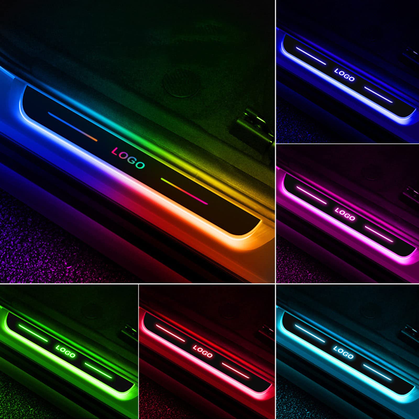 GZYZXP Personalisiert Led-Induktionslicht Einstiegsleisten, 7 Farben Led Innenbeleuchtung Auto, Drahtlose Autotür-Willkommensinnenbeleuchtung Für Alle Automodelle GZYZXP Personalisiert Led-Induktionslicht Einstiegsleisten, 7 Farben Led Innenbeleuchtung Auto, Drahtlose Autotür-Willkommensinnenbeleuchtung Für Alle Automodelle von GZYZXP