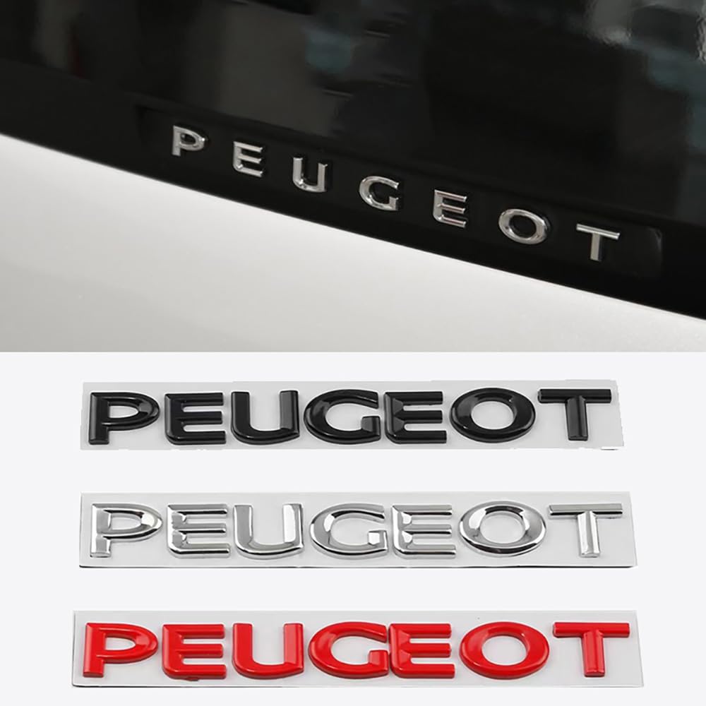 Auto Hinten Stamm Abzeichen Buchstaben Logo Emblem Aufkleber für Peugeot 3008 308 2008 208 408 4008 107 106 GT 5008 307 508 206 207 301 Zubehör,Silver Style von GaNkas