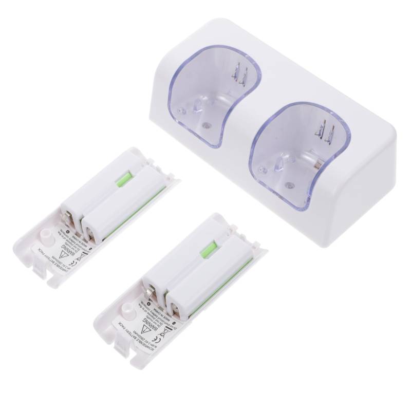Gadpiparty 1 Set Ladeständer USB Akkuladegerät Ladedockstation 2 Steckplätze Akkuladegerät Akkuladestation Spielfernbedienungsladegerät Fernbedienungsakkuladegerät Akkuadapter Abs Weiß von Gadpiparty