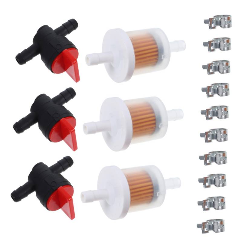 Gadpiparty 1Satz Kraftstofffilter für Rasenmäher Teiliges Kit mit Absperrventil Vergaserfilter und Klemmen Optimaler Schutz für Gartenmaschinen und Generatoren Einfache von Gadpiparty