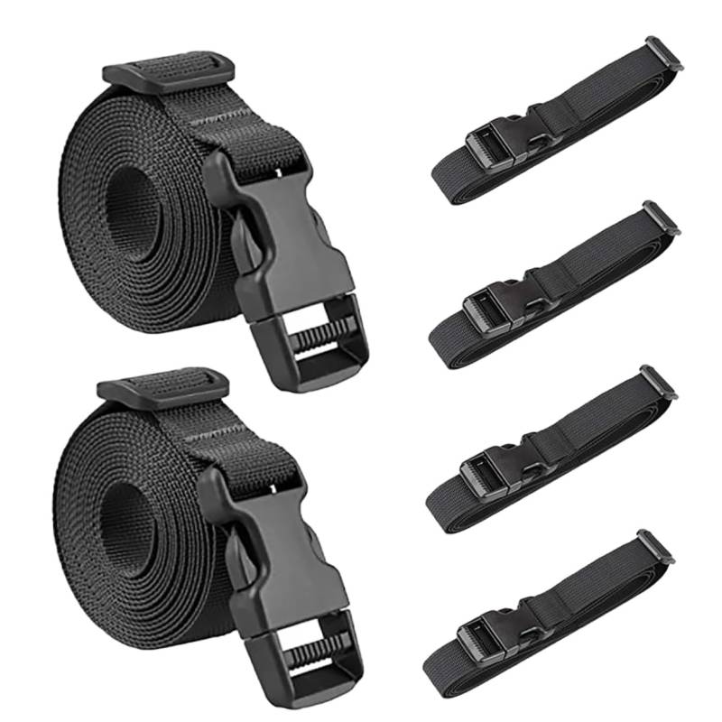 Gadpiparty 6 Stück Outdoor Gepäckgurte Camp Strap Zurrgurt Schlafsackgurte Schnallen Für Gurte Gürtelgurt Schnallengurte Rucksackgurte Mit Clips Gepäckgurt Schwarz Nylon von Gadpiparty
