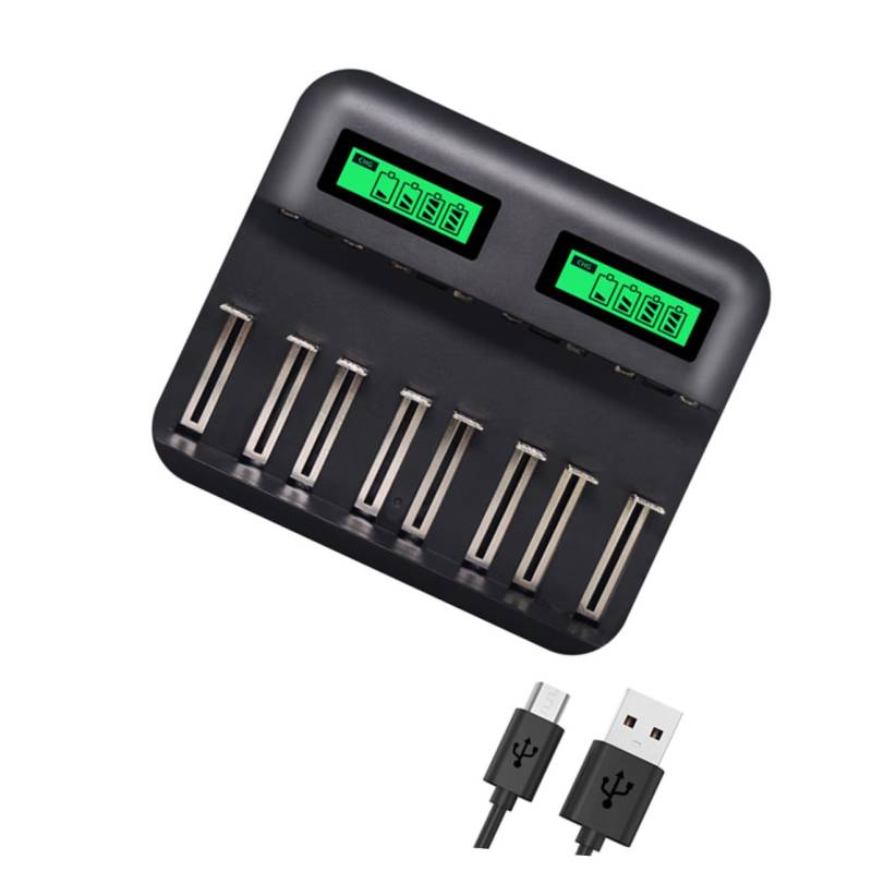 Gadpiparty Lcd-display Akku-ladegerät Usb Aa Aaa C Ladegerät für Aa/aaa/c/d von Gadpiparty