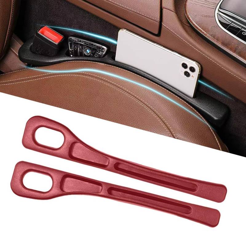 2 Stück Aufbewahrungsbox für Autositzlücken, 2025 Autositz-Lückenfüller, Autositz Gap Organizer Storage Box, Universal Autositz Lückenfüller Autositz Organizer (Red) von Gahwa