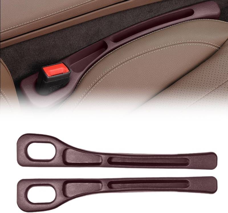 2 Stück Aufbewahrungsbox für Autositzlücken, Autositz-Lückenfüller, Autositz Gap Organizer Storage Box, Universal Autositz-Spaltfüller, Autositz Organizer Car Seat Gap Filler für Car Seat Gap (Brown) von Gahwa
