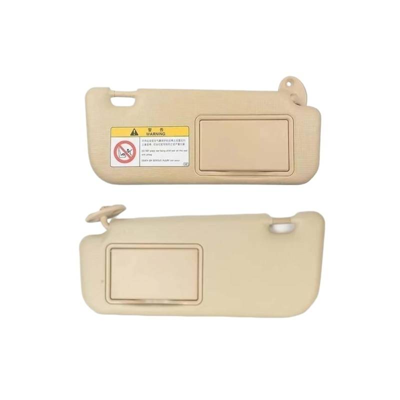Sonnenblende vorne Links/rechts im Auto, Sonnenblende mit Make-up-Spiegel-Ersatz, kompatibel mit Corolla, E160 E170 2014 2015 2016 2017(Beige Pair) von Gakmjhgf