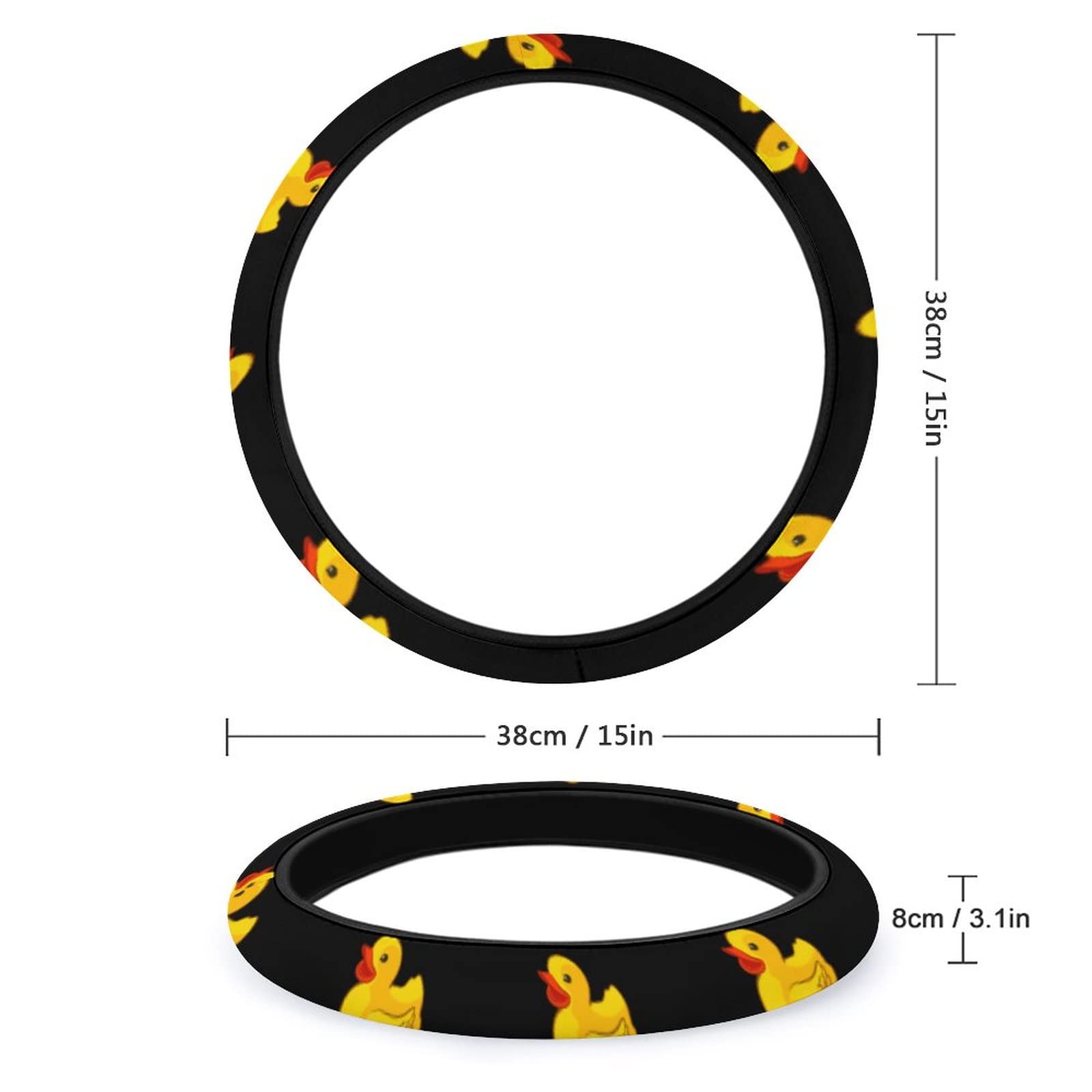 Gummi Gelbe Ente Lenkradbezug Lenkrad Zubehör Auto Dekor mit Druck Anti Rutsch Schweiß Absorption Universal 15 Zoll Gummi Gelbe Ente Lenkradbezug Lenkrad Zubehör Auto Dekor mit Druck Anti Rutsch Schweiß Absorption Universal 15 Zoll von Gambo