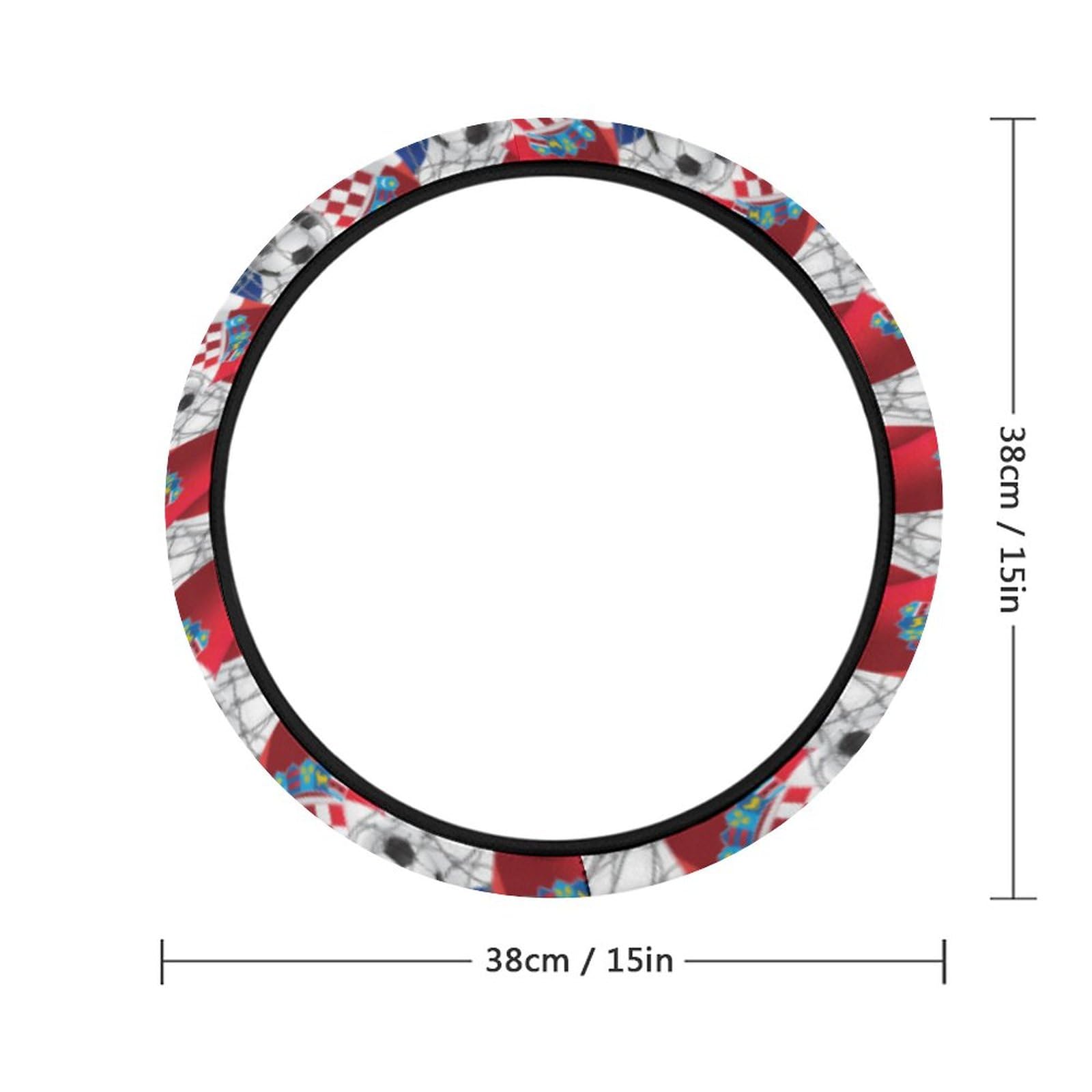 Lenkradbezug mit Fußballtor und Kroatien-Flagge, Universal-Lenkradschoner für Auto Lenkradbezug mit Fußballtor und Kroatien-Flagge, Universal-Lenkradschoner für Auto von Gambo