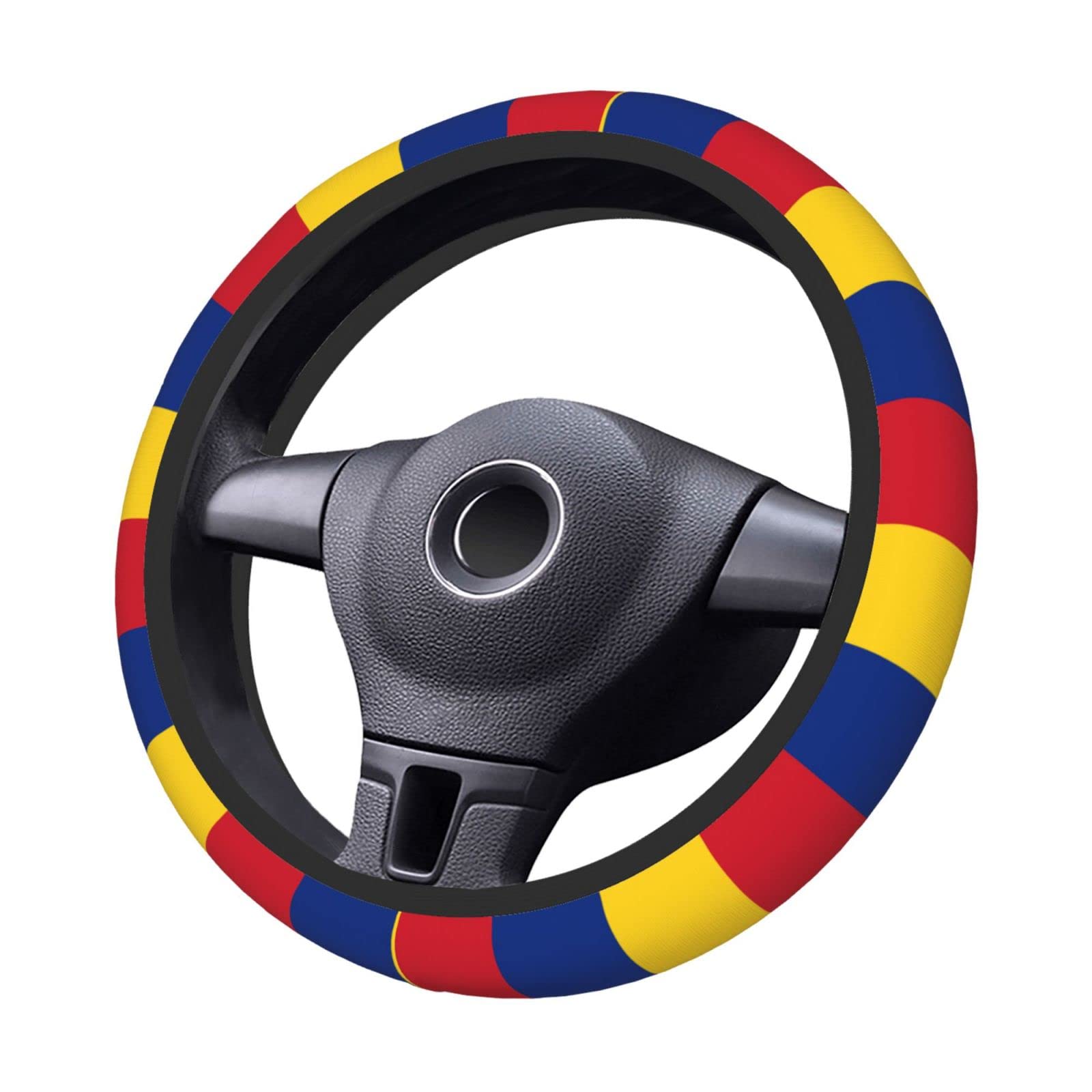 Lenkradbezug mit rumänischer Flagge, universal, elastisch, passend für die meisten Fahrzeuge Lenkradbezug mit rumänischer Flagge, universal, elastisch, passend für die meisten Fahrzeuge von Gambo