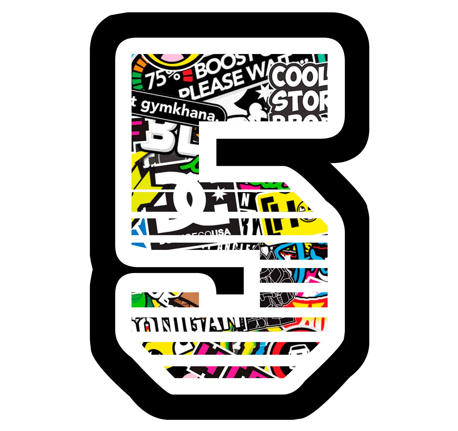 Aufkleber Zahl ANZANL Number 5 RENNEN 12 cm ZENTIMETERN - Sticker Bomb - Cross spur Auto Moto Stickers von GamesMonkey