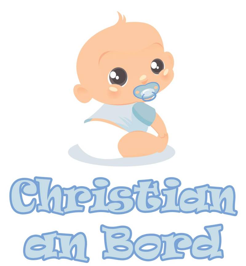 GamesMonkey Aufkleber Kind an Bord - Christian - Customized Name 12 cm - männlich - selbstklebend Vinyl Glossy Outdoor Aufkleber von GamesMonkey