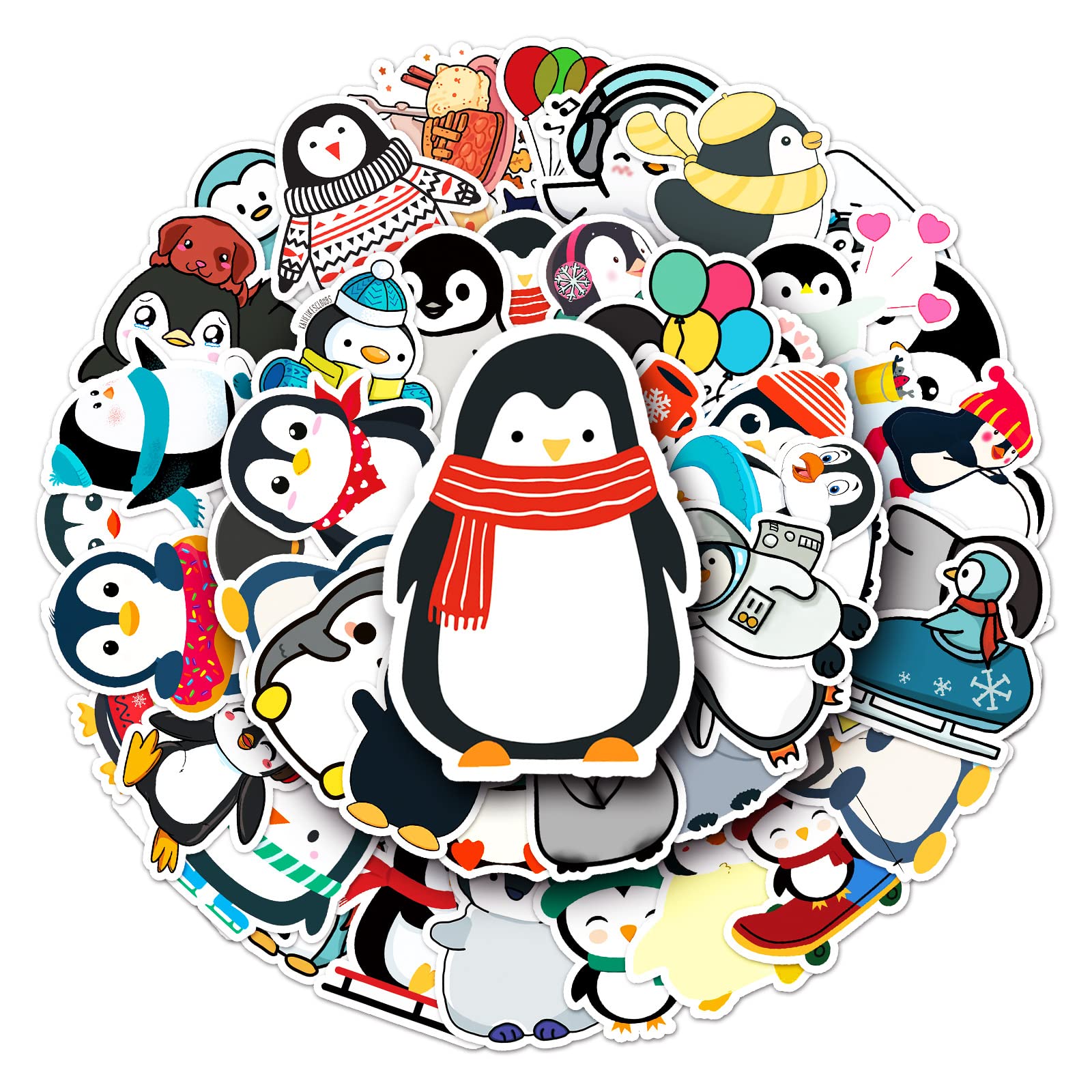 Gaojiwanju 50 Stück Pinguin Wasserfeste Aufkleber Sticker Set für Kinder Jugendliche Penguin Vinyl Aufkleber für Auto Laptop Skateboard Fahrrad Moped Motorrad Motorräder Gepäck Computer Koffer von Gaojiwanju