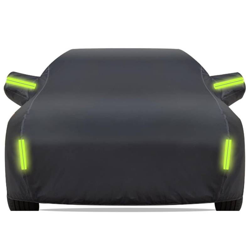 Auto Abdeckplane für Audi A8 D2 Limousine 1994-2002 Schwarz Autoabdeckung Outdoor mit Reißverschluss,Allwetter gegen Schnee,Regen,UV-Strahlen,Staub,Kratzer Autoplane mit Reflektionsstreifen von Gaoxianglin