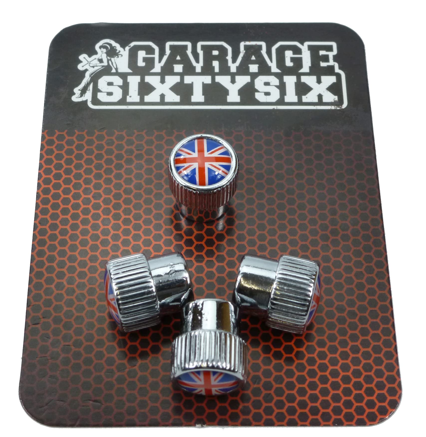 Garage-SixtySix 4 Ventilkappen Modell Chicago Motiv: UK von Garage-SixtySix