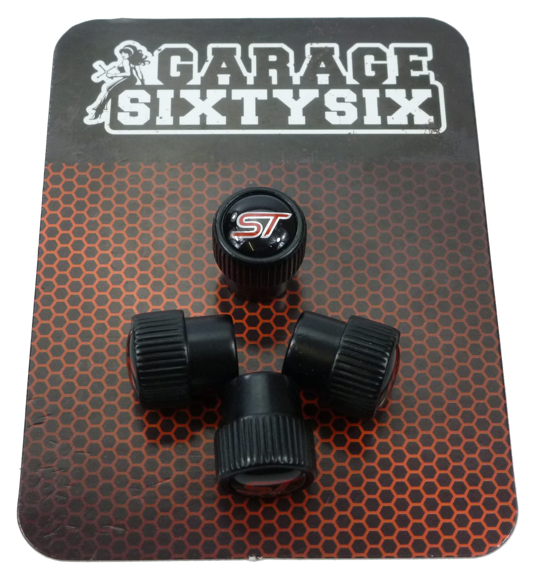 Garage-SixtySix 4 Ventilkappen Modell Chicago SCHWARZ Motiv: ST von Garage-SixtySix