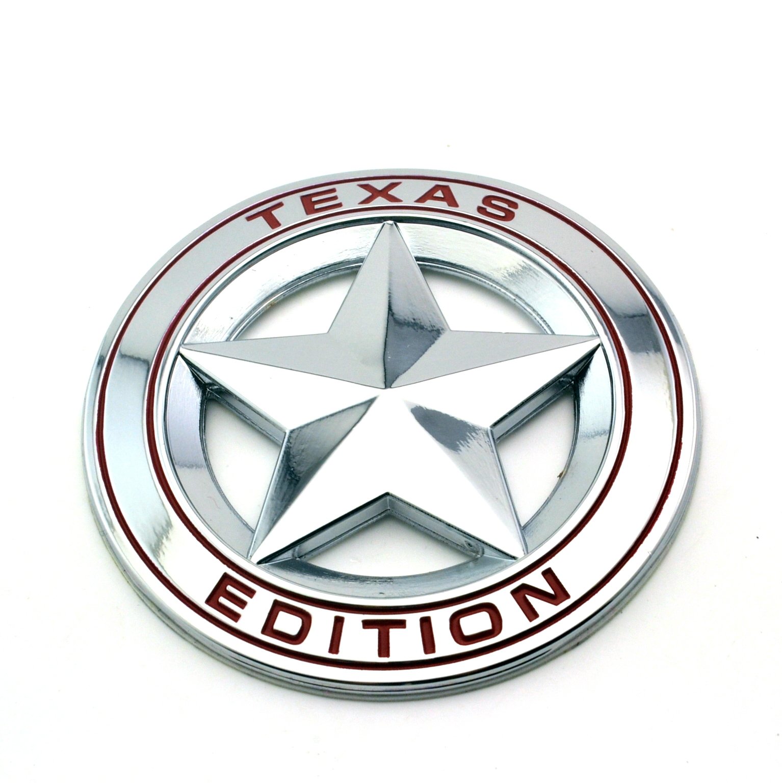Garage-SixtySix Texas Edition Star Chrom Metall Emblem Aufkleber (rot) von Garage-SixtySix