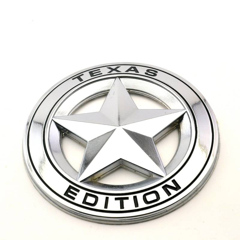 TEXAS EDITION STAR Chrom Metall Emblem Aufkleber (schwarz) von Garage-SixtySix