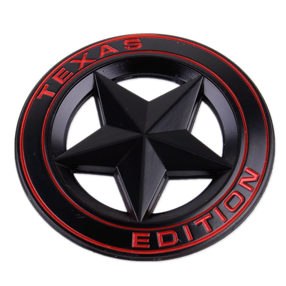 Garage-SixtySix Texas Edition Star Metall Emblem Aufkleber Schwarz (rot) von Garage-SixtySix