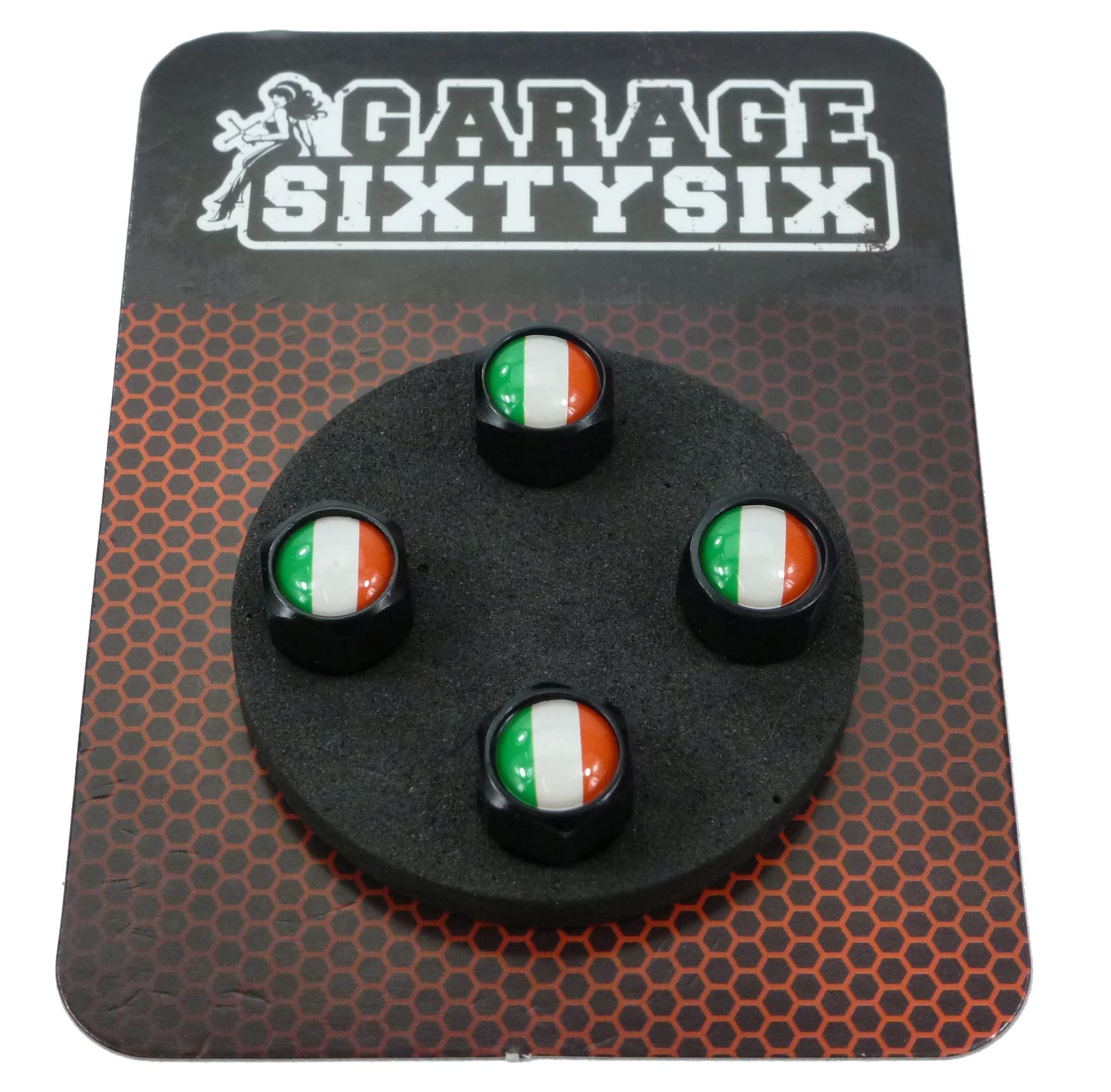 Garage-SixtySix Ventilkappen Italien / 4 Stück in schwarz/Modell: Pittsburg von Garage-SixtySix