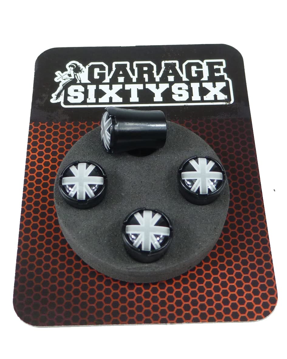 Garage-SixtySix Ventilkappen UK schwarzweiß Modell Milwaukee Schwarz von Garage-SixtySix