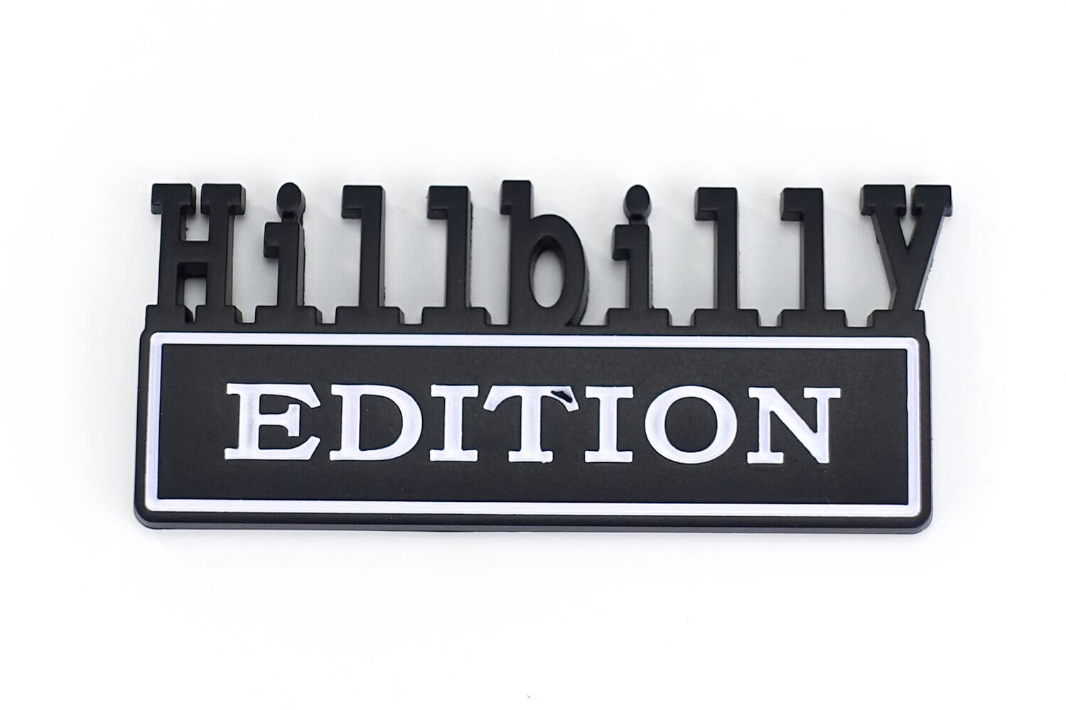 Hillbilly Edition | Emblem zum Kleben | 3D Kunststoff Aufkleber | Schwarz matt/Weiß von Garage-Sixtysix.com