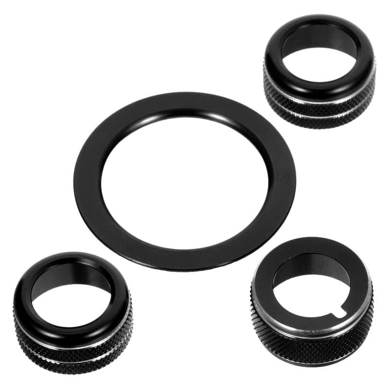 Garneck 1 Satz Akustischer Zierring Motor-Start-Stopp-Knopfring Zum Starten drücken, Zündsatz Auto-Zündring Auto -Normalknopfabdeckung Aluminiumlegierung Black von Garneck