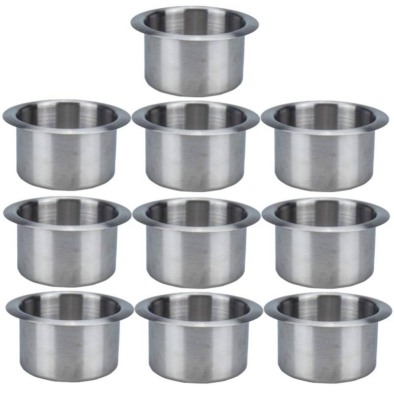 Garneck 10 Stück Auto Einbau Becherhalter Edelstahl Becher Getränkehalter Getränkeeinsatz Becherhalter für Möbel Sofa Pokertisch Auto Boot Marine Rv von Garneck