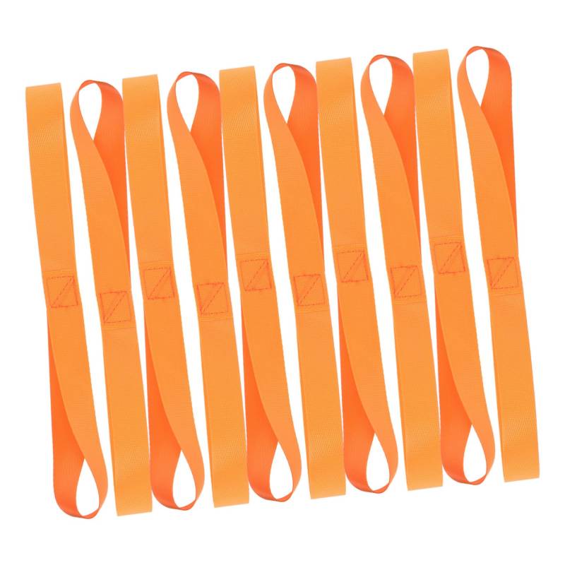 Garneck 10 Stück Bindeseil Motorrad-spanngurte Mit Weicher Schlaufe Befestigungsschlaufen Motorradgepäckbänder Utv-spanngurte Anhänger-krawattenschlaufe Polyester Orange von Garneck