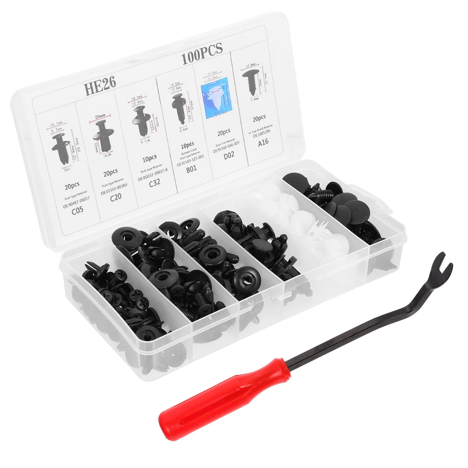 Garneck 100Stücke Auto Push Befestigungselemente Clips aus Hochwertigem für Türverkleidung Stoßstangen und Mehr Demontage Werkzeug Langlebig Garneck 100Stücke Auto Push Befestigungselemente Clips aus Hochwertigem für Türverkleidung Stoßstangen und Mehr Demontage Werkzeug Langlebig von Garneck