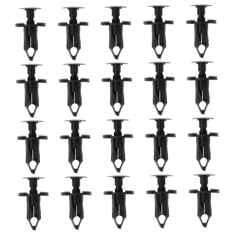 Garneck 20 Stück Kotflügelkarte Befestigungselemente, Push-Retainer-Kit Autoteile fürs Auto Auto-Push-Pin-Schrauben Auto-Befestigungsclip Auto-Push-Halteclip Stiftniete Nylon Schwarz von Garneck