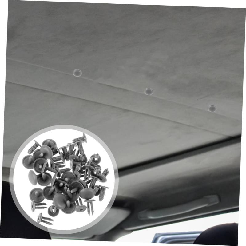 Garneck 30 Stück Autoschnalle Halteklammern Befestigungselemente für Autoclips Reparatur von Autodeckenstoffen Kfz -Körperteile Kfz -Teile Push-Pin-Clips Plastik Grey von Garneck