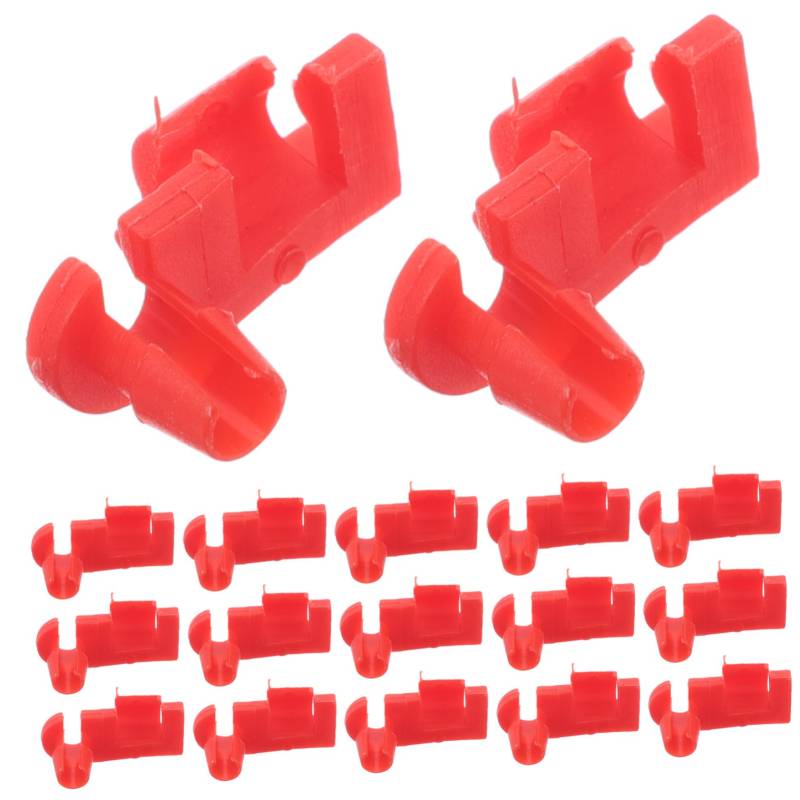 Garneck 50 Stück Autoschloss türschloss Stangenklemmen Clips für die Heckklappenstange Linke und rechte Türriegelstangenklammern Plastik rot von Garneck
