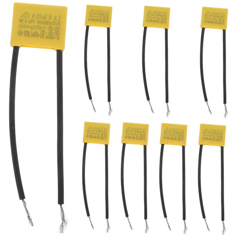 Garneck 8 Stück Kondensator Elektrischer Geräte Compliance -überprüfungstests Dielektrische Materialeigenschaften Isolationswiderstand Konformitätstests Leckage Plastik Yellow von Garneck