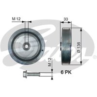 Riemenscheibe, Kurbelwelle GATES DriveAlign™ TVD1008A Riemenscheibe, Kurbelwelle GATES DriveAlign™ TVD1008A von Gates