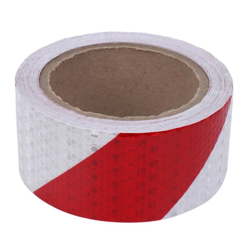 Gathukila 10 m x 5 cm Sicherheits-Warnband, reflektierendes Klebeband, reflektierender Streifen, reflektierende Aufkleber, Farbe: rot + weiß von Gathukila