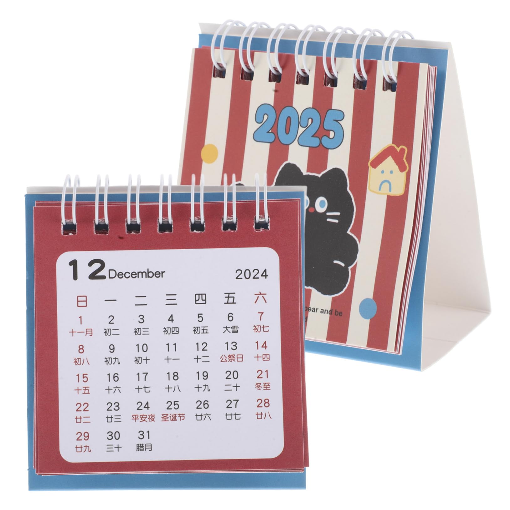 Gatuida Edler Ornamentkalender 2025 Kleiner Tischkalender Katzen-standkalender Für 2024 Dezember 2025 von Gatuida