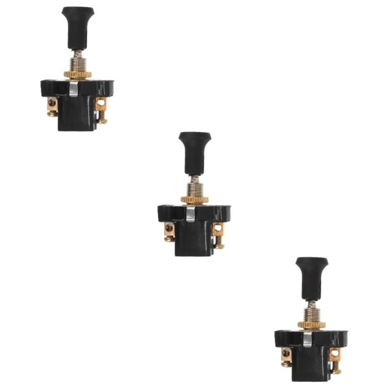 Gatuida 3 Stück Scheinwerferschalter - 12V Push Pull Schalter - Schwarz - Toggle-Schalter - AUS-KEIN-EIN - Quick connect von Gatuida