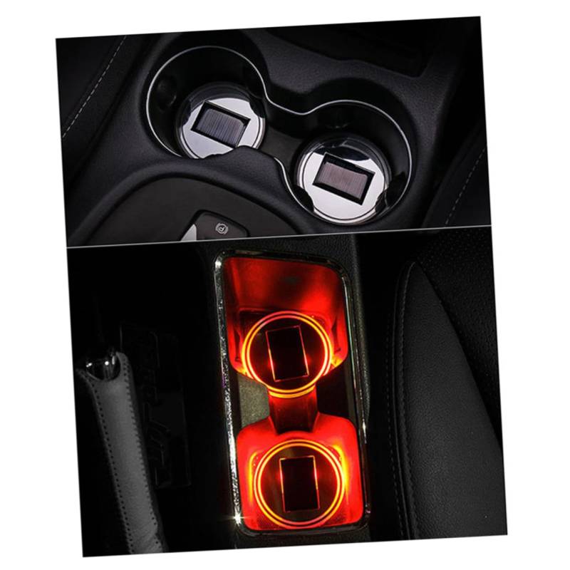 Gatuida Leuchtender Wasseruntersetzer Solar Getränkematte Auto Getränkehalter Getränkehalter Leuchten Für Auto Getränkematte Bechermatte Tassenuntersetzer Auto von Gatuida