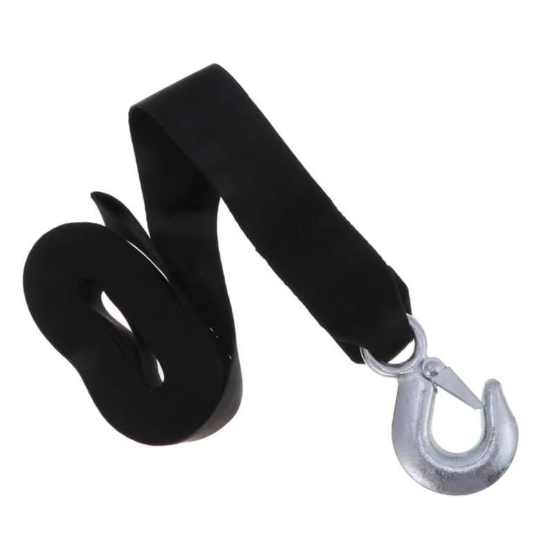 Gatuida Gefertigter Marine-windengurt mit Haken 1 5 Tonnen 4 7 cm Breit Schwarzes Polyester Zum Abschleppen von Gatuida