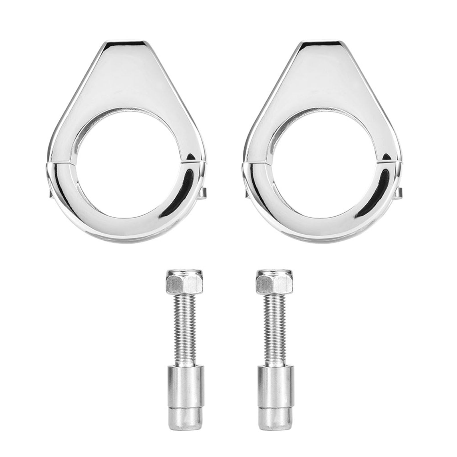Motorrad-Blinkerhalter, Aluminiumlegierung Modifizierte Blinkerhalterung Gabelklemme Moped Blinkerkit Halterung 41mm Gabelklemmen (Galvanik Silber) von Gavigain