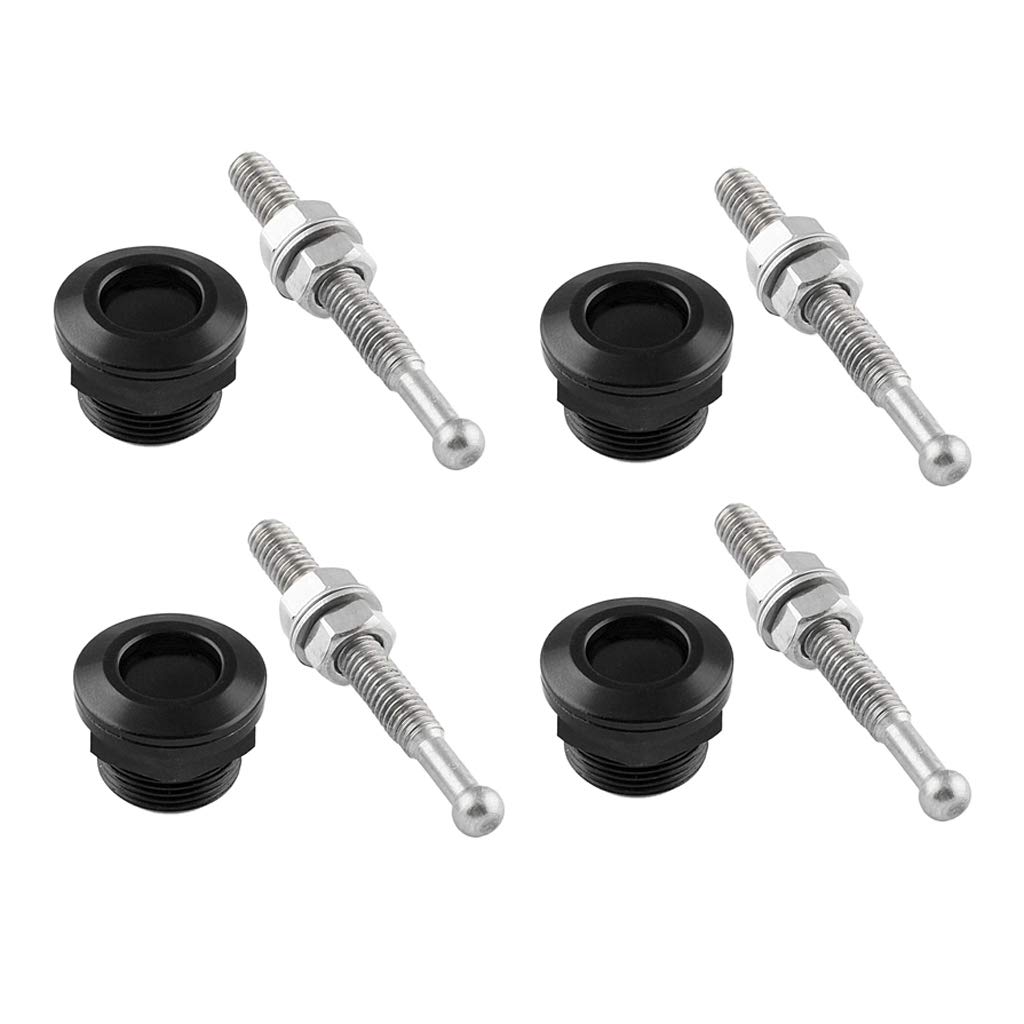 4 Sätze Schnellverschluss Riegel, Universal 0,87 '' / 22mm Aluminium Auto Haube Pins Lock Clip Kit Für Auto Haube Kennzeichen (schwarz) von Gazechimp