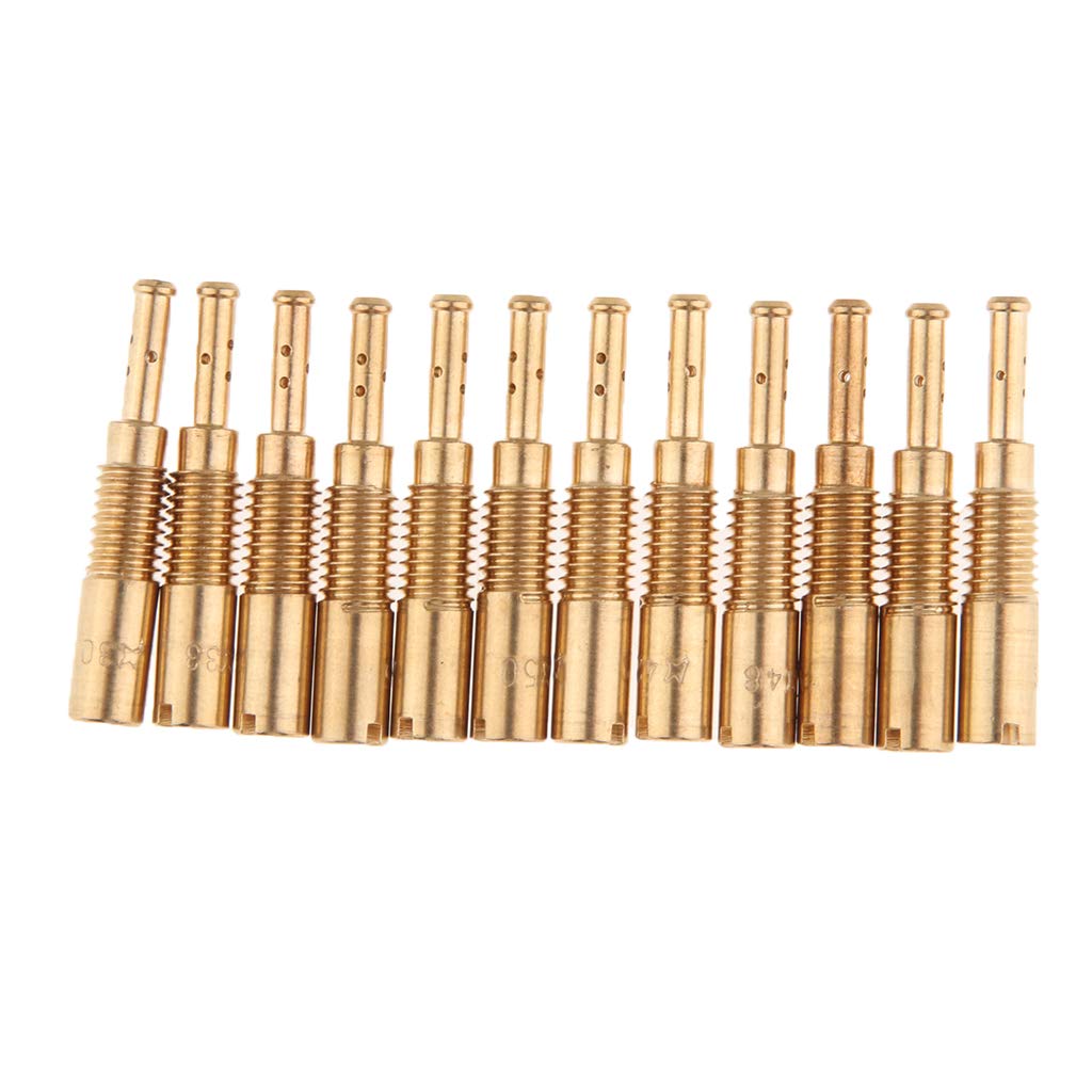 Gazechimp 12 Pcs. M5 x 0,8mm Hauptdüse Hauptdüsenset Düsen Set für PWK/FCR/CVK/OKO/KOSO/GY6 Vergaser von Gazechimp