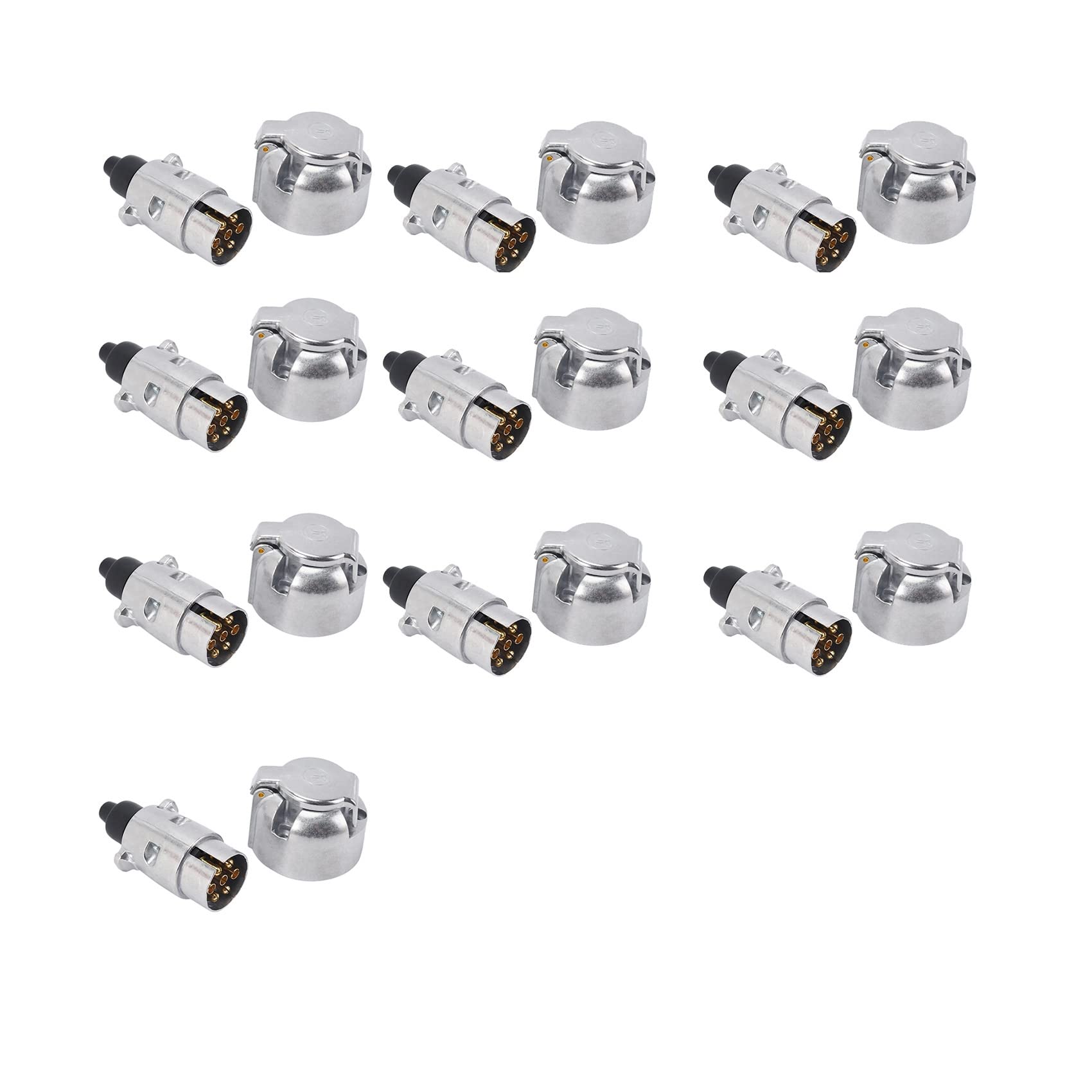 Gbloodst 10X Anhänger Zubehör - 7 Poliger Anhänger Stecker, 12 V Dosen, Anhänger Kupplung Zum Abschleppen Von 7 Poligen Metall Anhänger Kupplungen Gbloodst 10X Anhänger Zubehör - 7 Poliger Anhänger Stecker, 12 V Dosen, Anhänger Kupplung Zum Abschleppen Von 7 Poligen Metall Anhänger Kupplungen von Gbloodst