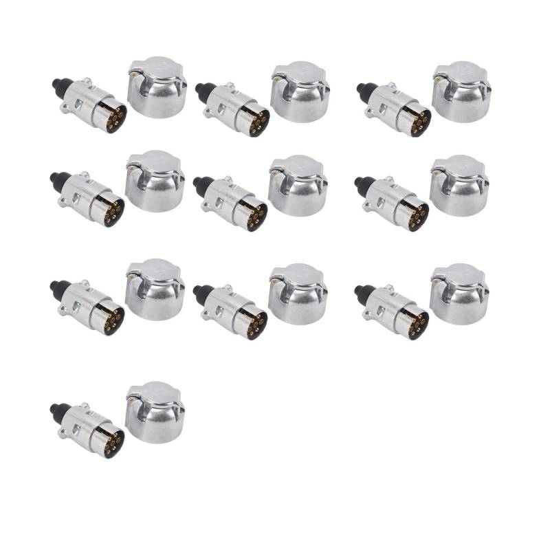 Gbloodst 10X Anhänger Zubehör - 7 Poliger Anhänger Stecker, 12 V Dosen, Anhänger Kupplung Zum Abschleppen Von 7 Poligen Metall Anhänger Kupplungen von Gbloodst