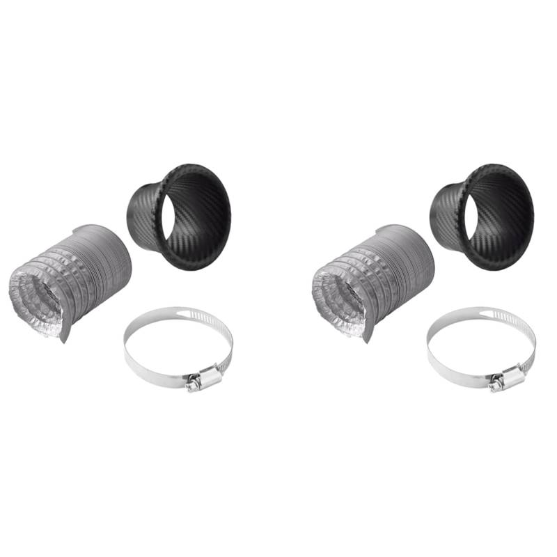 Gbloodst 2 Set Turbo Luft Ansaugen Rohr Turbinen Trichter Kit für Die Vordere Stoßstange Des Autos Auto Turbo Luft Ansaugen Rohr Kit Im Kohle Faser Stil von Gbloodst
