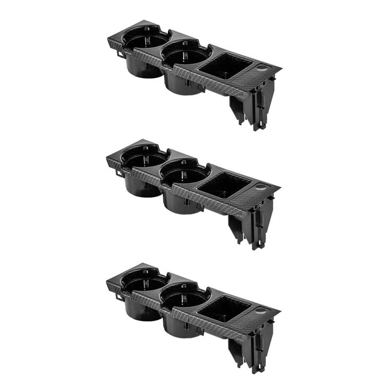 Gbloodst 3X 51168217953 für 3Er E46 318I 320I 98-06 Kohlefaser-Mittelkonsole Wasserbecherhalter Münzaufbewahrungsbox von Gbloodst