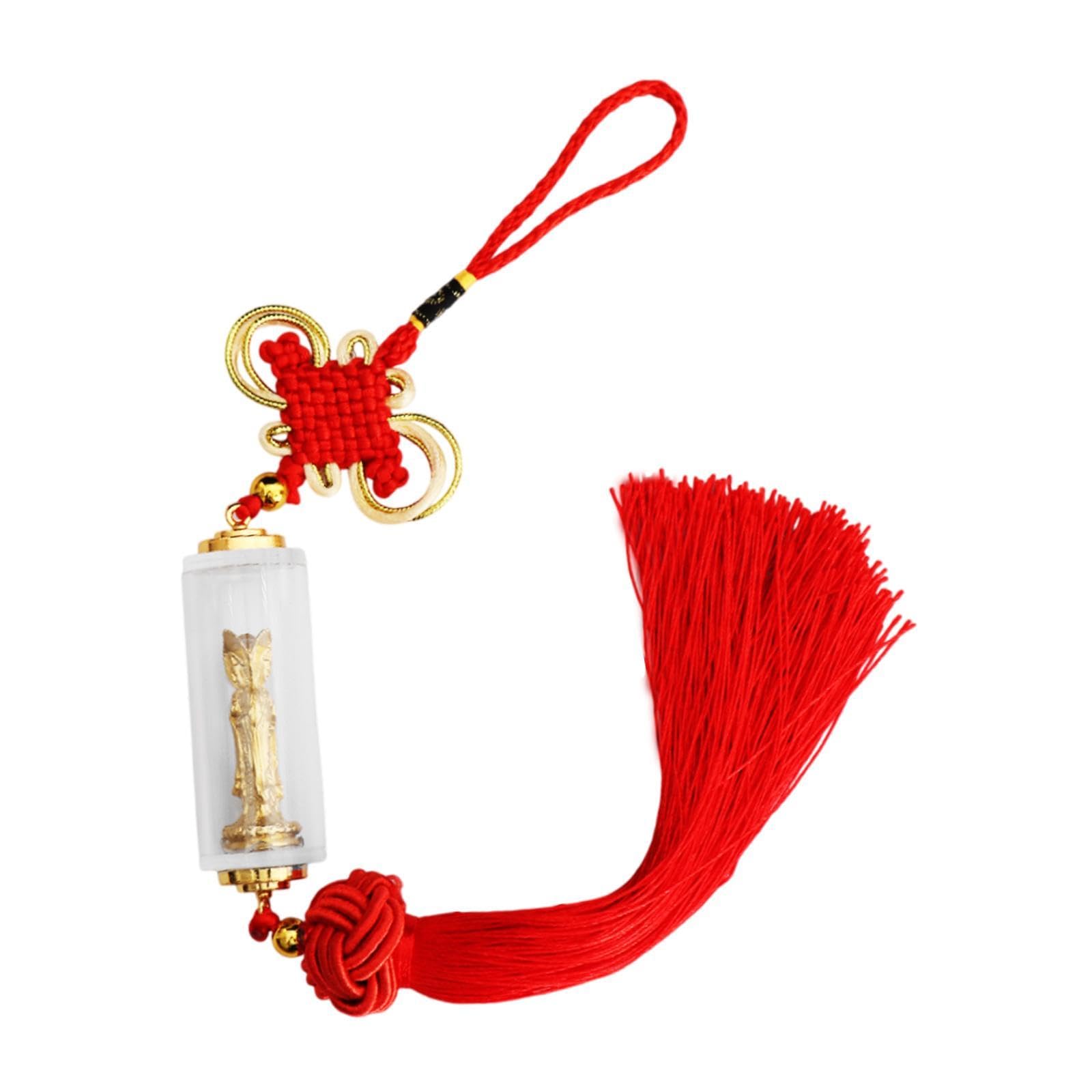 Gcljlmy Auto Rückfahrspiegel Anhänger, Buddha Guanyin Statue Hanging Ornament Skulpture Geschenk Charme Autos für Wohnmobile SUVS -LKWs baumeln (Rot) von Gcljlmy